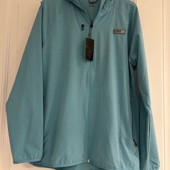 Men’sPUMA golf jacketBlue Hooded Jacket new w tags - Picture 1 of 13